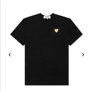 COMME DES GARCONS PLAY GOLD HEART T-SHIRT, SIZE XL